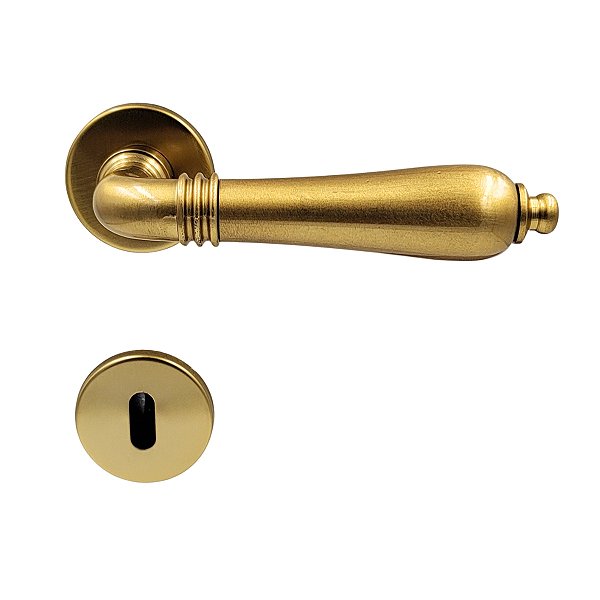 FECHADURA PORTA INTERNA QUARTO LILY IMAB DOURADO OURO ACETINADO MAQUINA 55MM COLONIAL CLASSICA