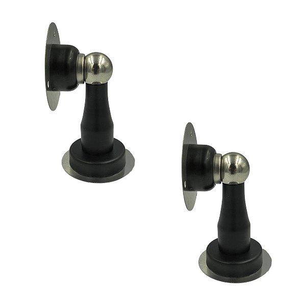 KIT 2 PRENDEDOR DE PORTA MAGNETICO ADESIVO PRETO FOSCO