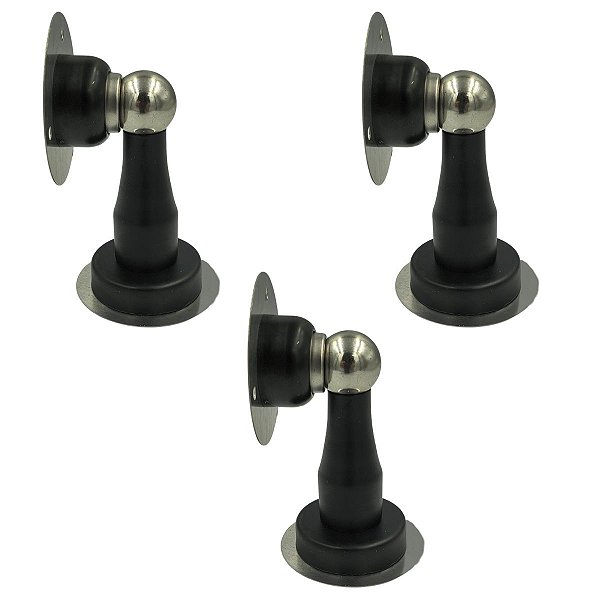 KIT 3 PRENDEDOR BATEDOR PORTA MAGNETICO ADESIVO PRETO FOSCO
