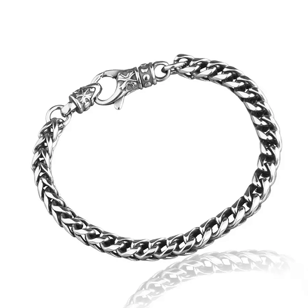 Pulseira Aço Inox "Grumet" com Design Exclusivo no Fecho - Elegante e Robusta