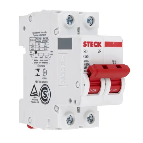 DISJUNTOR STECK DIN 50A BIPOLAR (C) SDD62C50 438090