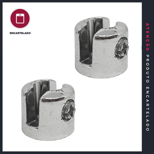 SUPORTE P&J FENDA REDONDO CROMADO 6MM C/2 24800009 423440