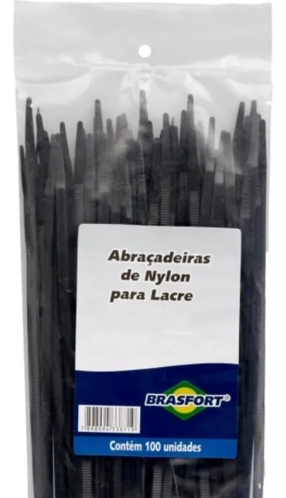 ABRACADEIRA NYLON BRASFORT 2,5X100 PRETO C/100-224502