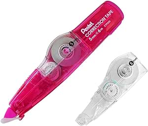 Corretivo em fita, 5mmx6m Rosa e Azul, com refil, Pentel - BT 1 UN