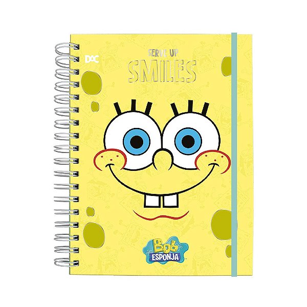 Caderno Smart Universitário Bob Esponja com folhas reposicionáveis- DAC