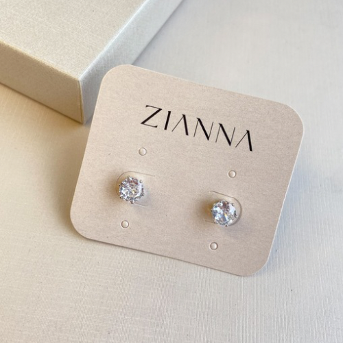 Brinco ponto de luz 6mm banhado a ródio