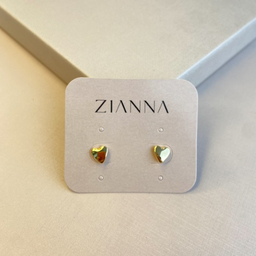 Brinco coração liso banhado a ouro 18k