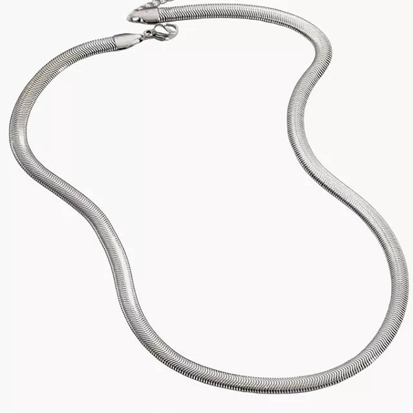 Colar snake maleável banhado a ródio