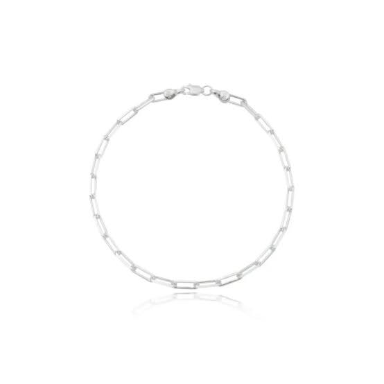 Pulseira corrente elos Lia banhada a ródio