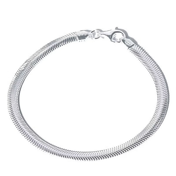 Pulseira snake banhada a ródio