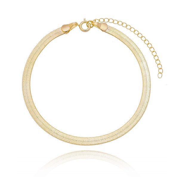 Pulseira slim 4mm banhado a ouro 18k