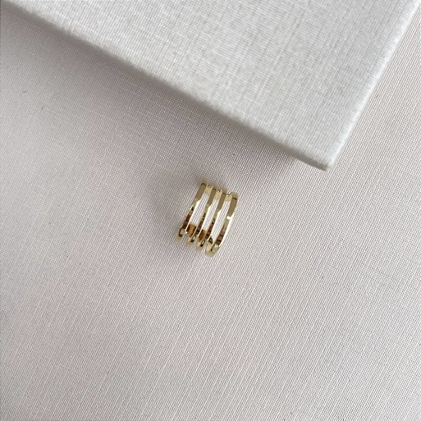 Brinco Piercing de pressão banhado a ouro 18k