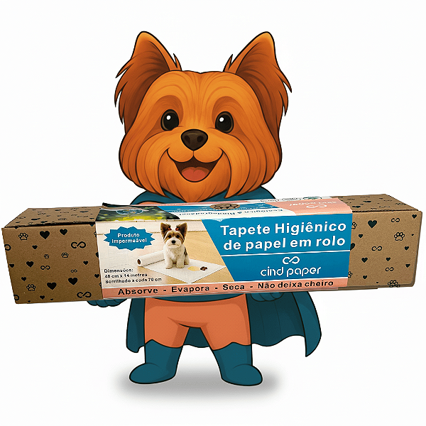 Tapete Higienico em Rolo Impermeável pet 48 cm x 7 metros