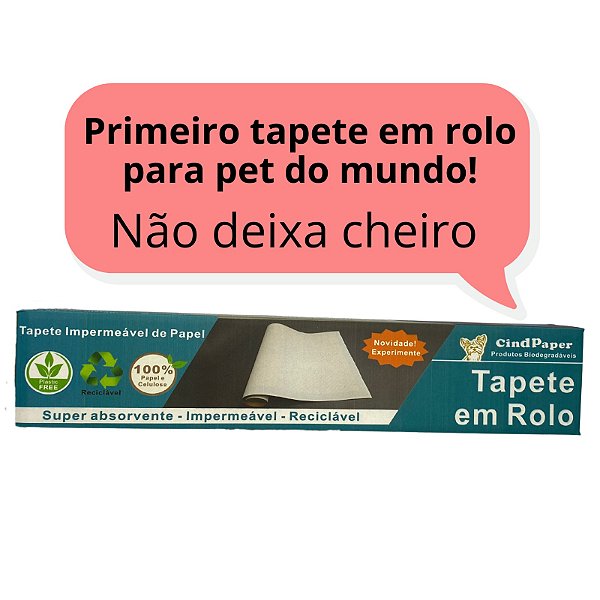 Tapete Higiênico em Rolo pet Impermeável 48cm X 14 mts