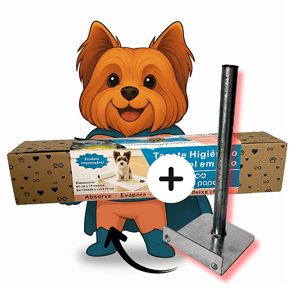 Tapete Higienico em Rolo Impermeável pet com suporte