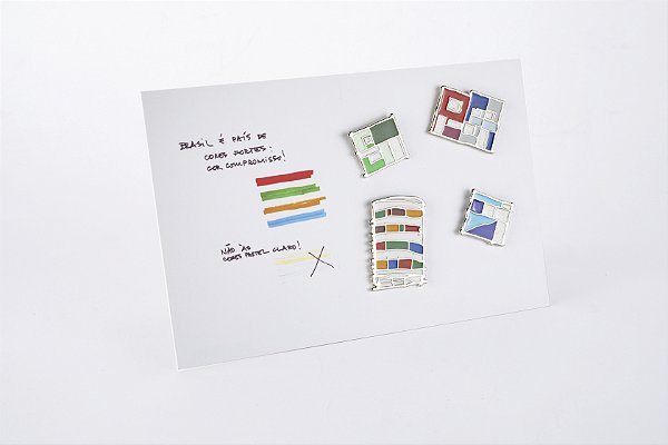 KIT CARTÃO-POSTAL + PINS RUY OHTAKE