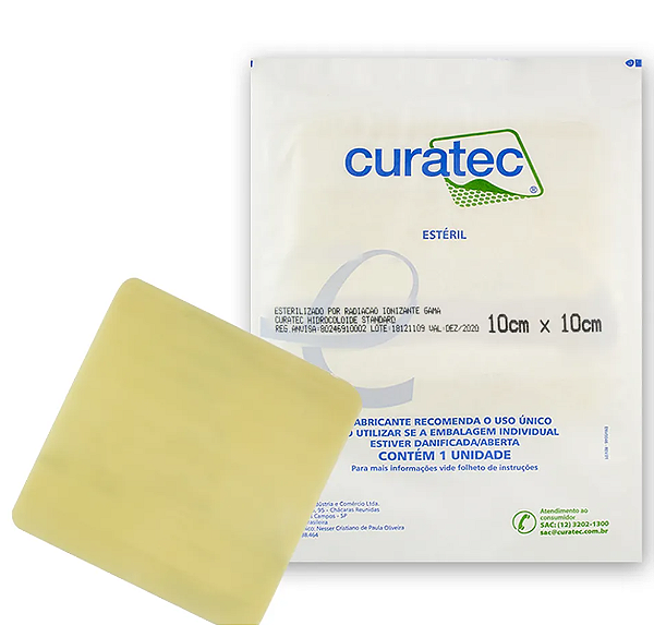 Curativo Hidrocolóide Standard - 10x10cm - 1un - Curatec