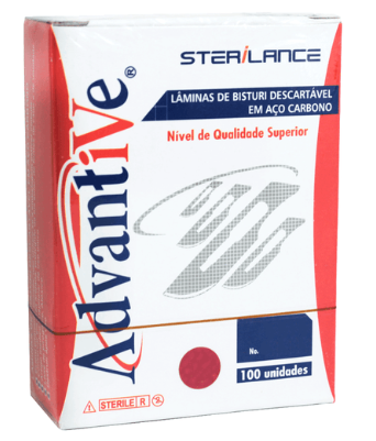 Lâmina de Bisturi Sterilance - Aço Carbono Nº21 - 100un - Advantive