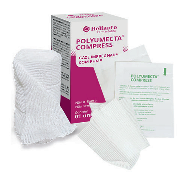 Polyumecta Compress - Curativo de Malha com PHMB - 10,2cm x 6m - Helianto