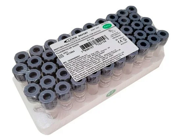 Mini tubo de Fluoreto de Sódio de 0,5ml - 50un - Labor Import