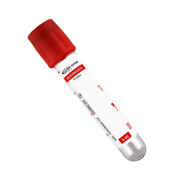 Tubo Vermelho Siliconizado Seco a Vácuo - Plástico - 4ml - 100Un - Labor Import