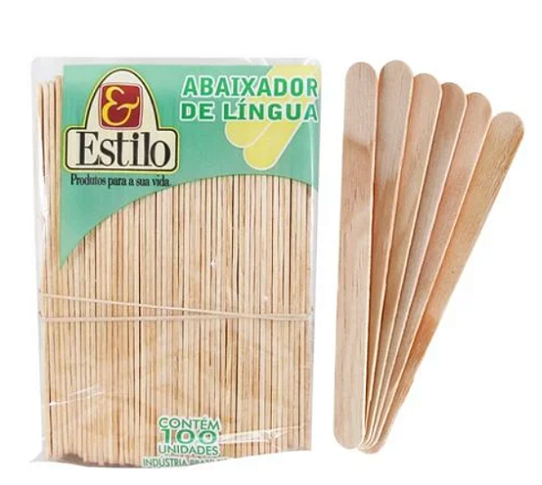 Abaixador de Língua de Madeira - 100Un - Estilo