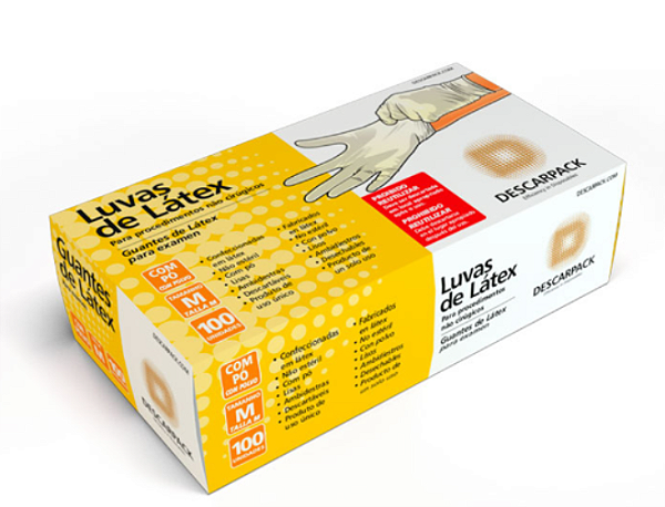 Luva de Latéx Com Pó - Tamanho G - Descarpack