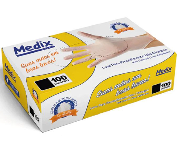 Luva De Vinil Sem Pó - Tamanho G - Medix