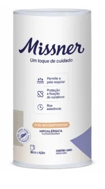 Fita Micropore Branco 10cm x 4,5 cm - Missner