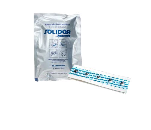 Eletrodo ECG Quadrado - 50 Unidades - Solidor