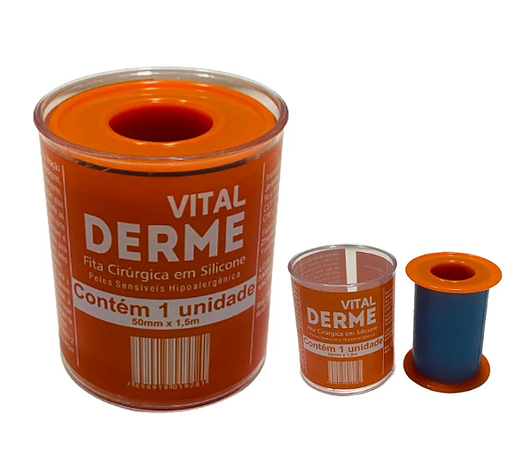Fita Adesiva Cirúrgica em Silicone Rolo 50mmx1,5m (Cicatriz) - Vital Derme