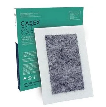 Curativo de Carvão Ativado e Prata Casex - 6,5cm X 9,5cm