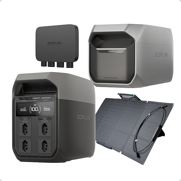 Delta 3 220V + Bateria Extra D3 Plus + Alternador + Painel 110w