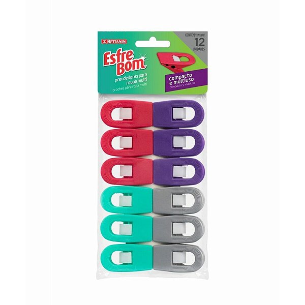 Prendedores para Roupa EsfreBom Multi 12 Unidades Bettanin