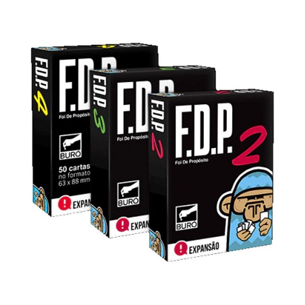 Kit Expansoes FDP Foi De Proposito 2, 3 e 4 Jogo Humor Buro