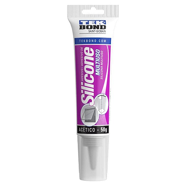 Silicone Acético Multiuso Transparente 50g Uso Geral Tekbond
