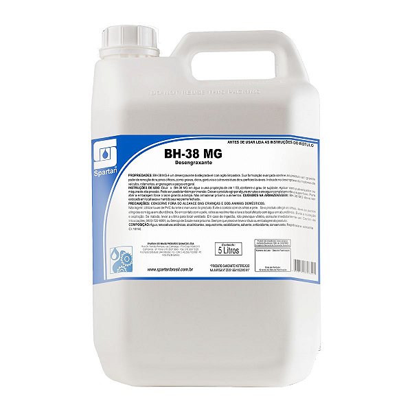 Desengraxante Bh-38mg 5l Remoção Óleo Graxa Gordura Peças