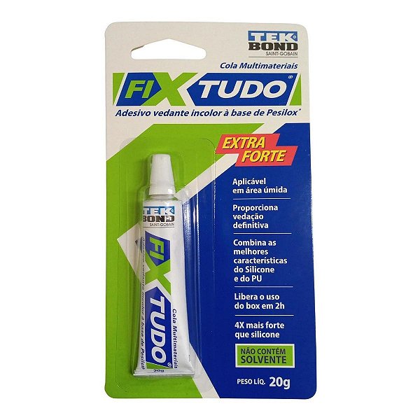 Adesivo Cola Vedante Incolor Fix Tudo 20g Adespec Tekbond