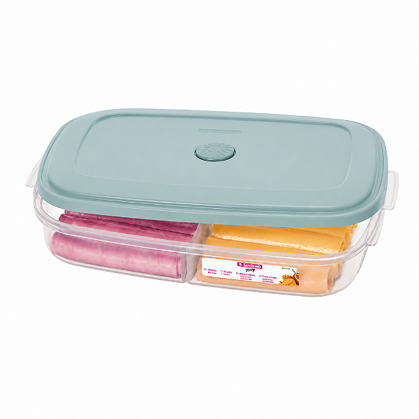 Pote De Plástico Com Divisória Para Frios 1080ml Sanremo