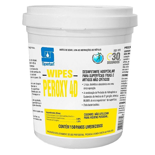 Lenços Umedecidos Desinfetante Wipes Peroxy 4d 125 Un.