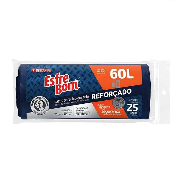 Sacos Para Lixo Resistente Reforçado Esfrebom 60 Litros Azul