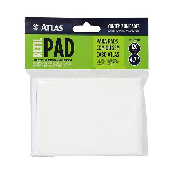 2 Refis Para PAD Recorte Acabamento Pintura 120mm 4,7" Atlas