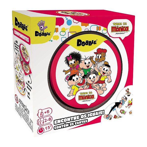 Jogo de Cartas Dobble Turma da Mônica 5 Jogos em 1 Divertido