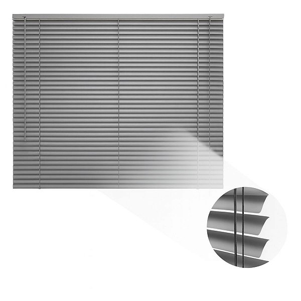 Persiana Horizontal Cinza PVC 1,4m x 1,3m - Casa Quarto Sala