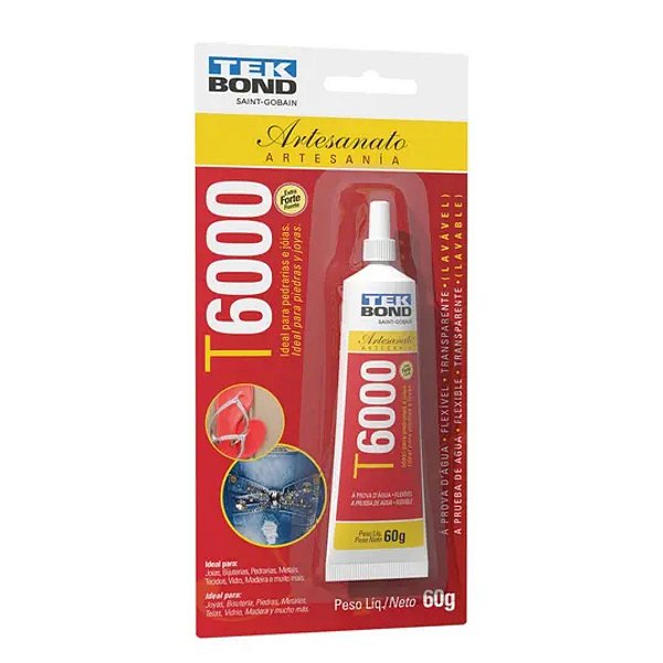 Cola T6000 Adesivo para Artesanato e Bijouterias Tekbond 60g