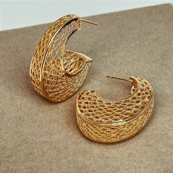 ARGOLA MAY EM BANHO DE OURO 18 K