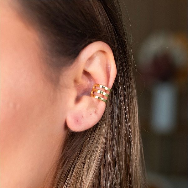 PIERCING FAKE HELENA EM BANHO DE OURO 18 K