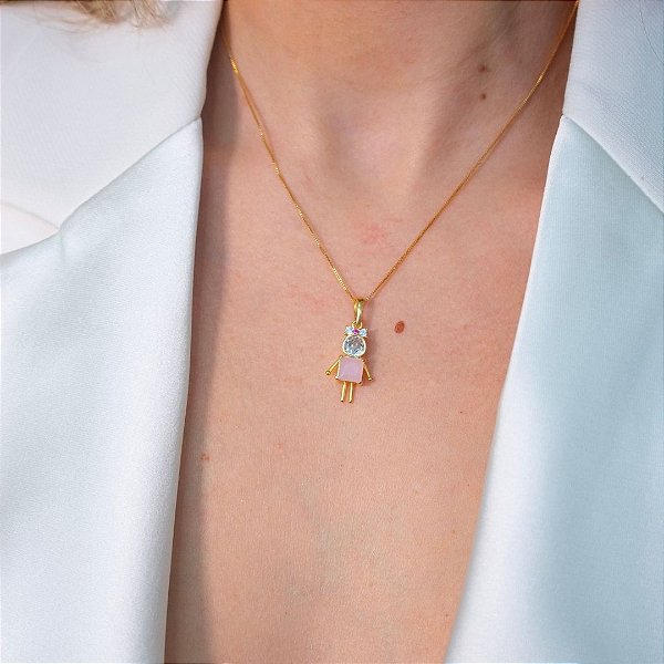 COLAR  FILHA EM BANHO DE OURO 18K