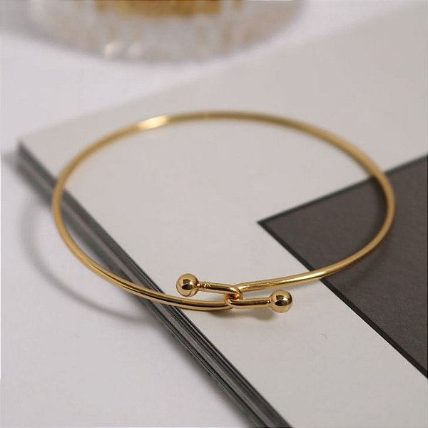 BRACELETE MINIMAL EM BANHO DE OURO 18 K