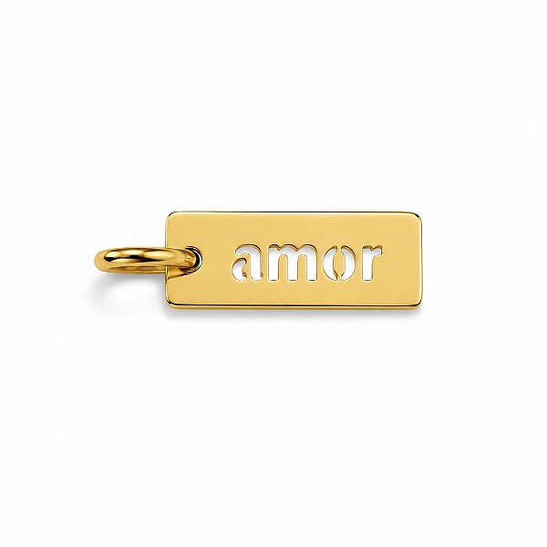 PINGENTE AMOR NO BANHO DE OURO 18K